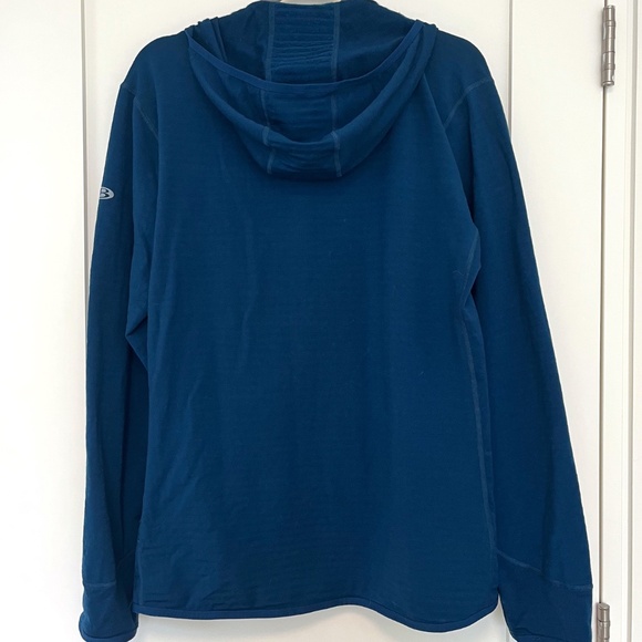 Icebreaker Merino Blue Long Sleeve Zip Hoodie Mid Layer - Picture 3 of 6